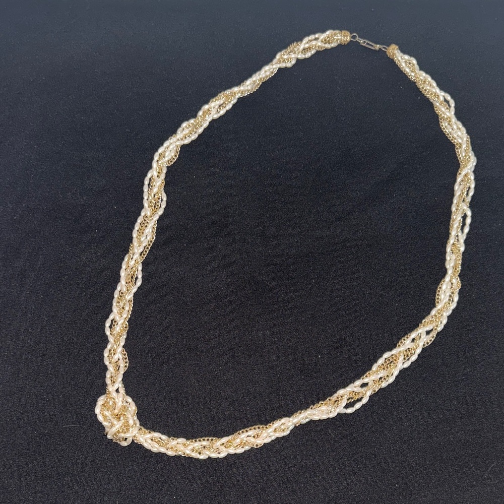Vintage multi strand Elegant Gold Braided Necklace
